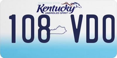 KY license plate 108VDO