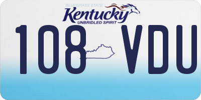 KY license plate 108VDU