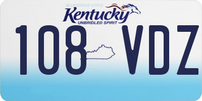 KY license plate 108VDZ