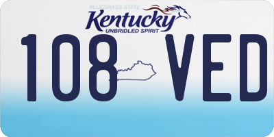 KY license plate 108VED