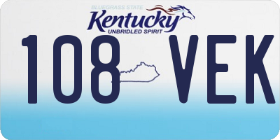 KY license plate 108VEK