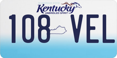 KY license plate 108VEL
