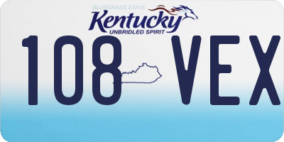 KY license plate 108VEX