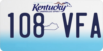 KY license plate 108VFA