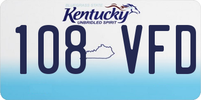 KY license plate 108VFD