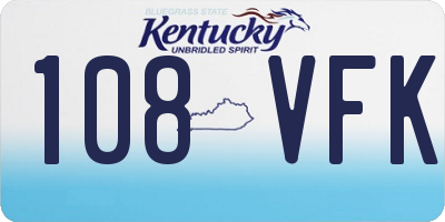 KY license plate 108VFK