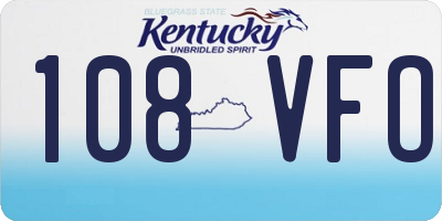 KY license plate 108VFO
