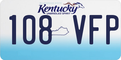 KY license plate 108VFP