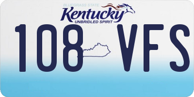 KY license plate 108VFS