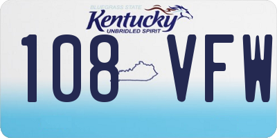 KY license plate 108VFW