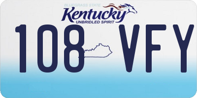 KY license plate 108VFY