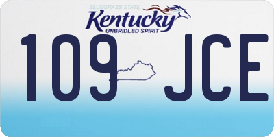 KY license plate 109JCE