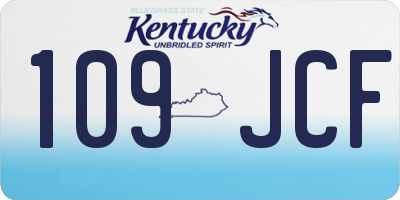 KY license plate 109JCF
