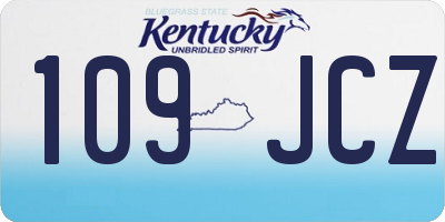 KY license plate 109JCZ