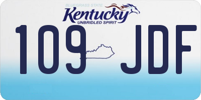 KY license plate 109JDF