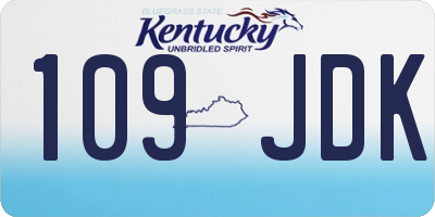 KY license plate 109JDK