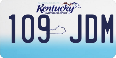 KY license plate 109JDM