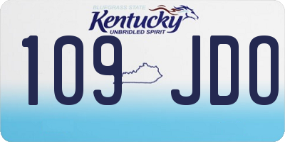 KY license plate 109JDO