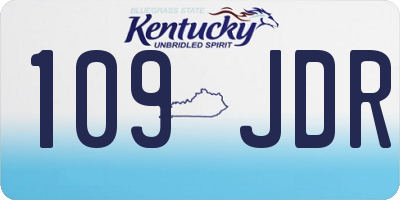 KY license plate 109JDR