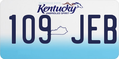 KY license plate 109JEB