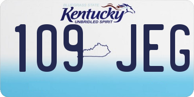 KY license plate 109JEG