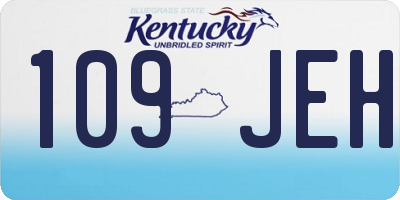 KY license plate 109JEH