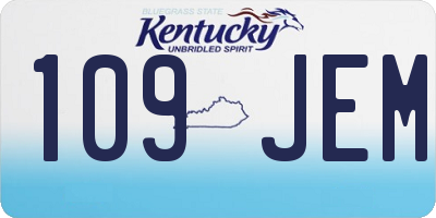 KY license plate 109JEM