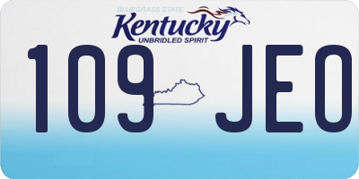 KY license plate 109JEO