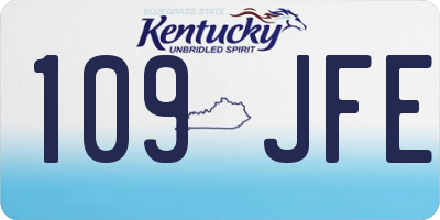 KY license plate 109JFE