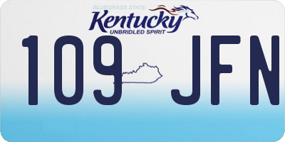 KY license plate 109JFN