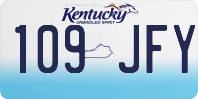 KY license plate 109JFY