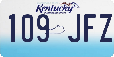 KY license plate 109JFZ