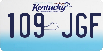 KY license plate 109JGF
