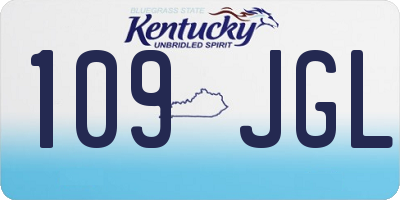 KY license plate 109JGL