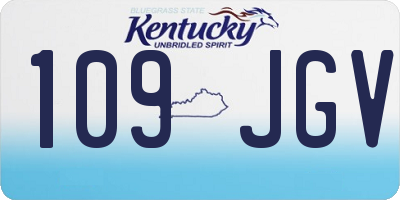 KY license plate 109JGV