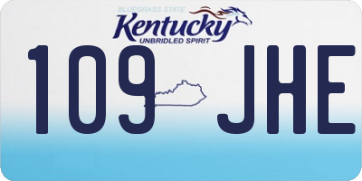 KY license plate 109JHE