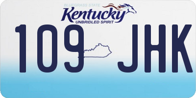KY license plate 109JHK