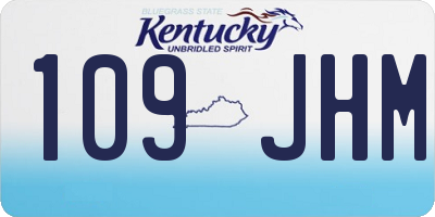 KY license plate 109JHM