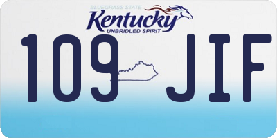 KY license plate 109JIF