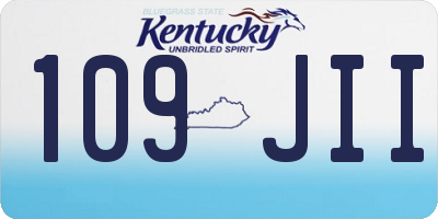 KY license plate 109JII