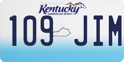 KY license plate 109JIM
