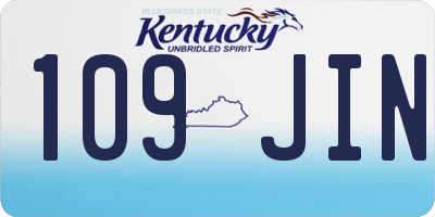 KY license plate 109JIN