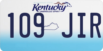 KY license plate 109JIR
