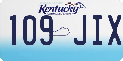 KY license plate 109JIX