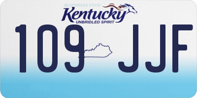 KY license plate 109JJF