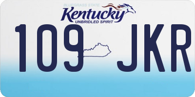 KY license plate 109JKR