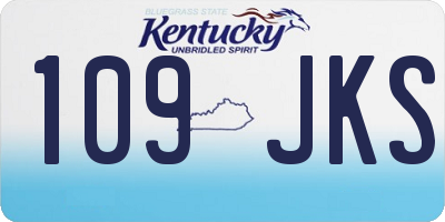 KY license plate 109JKS