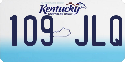 KY license plate 109JLQ
