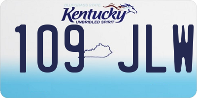 KY license plate 109JLW