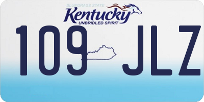 KY license plate 109JLZ